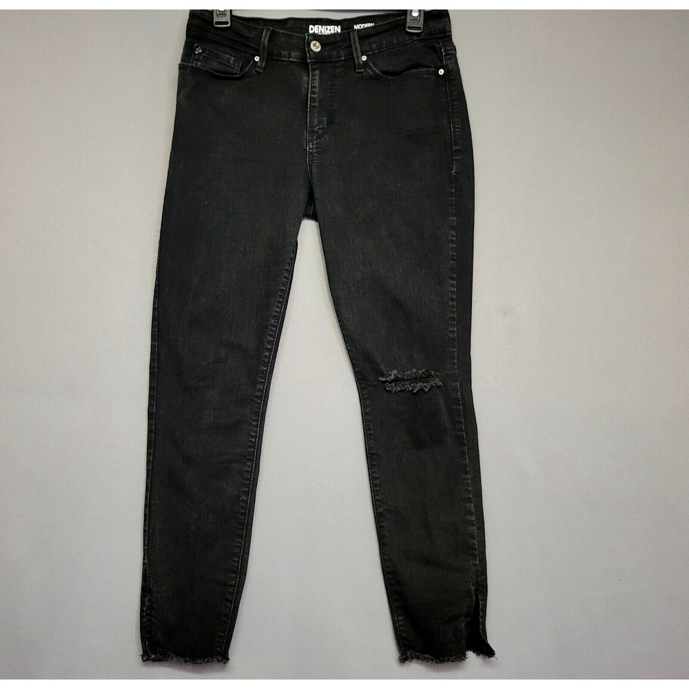 Denizen Levis Modern Distress Ankle Jeans Womens 29 Denim Black Stretches Casual